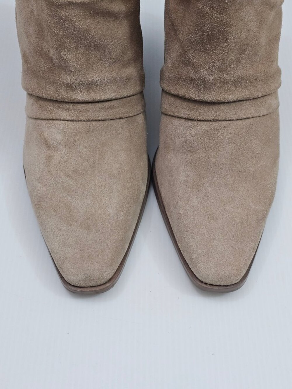 Vince Camuto Ainsley Ankle Bootie Womens 11 Tan Suede Stacked Heel Snip Toe - Picture 5 of 15